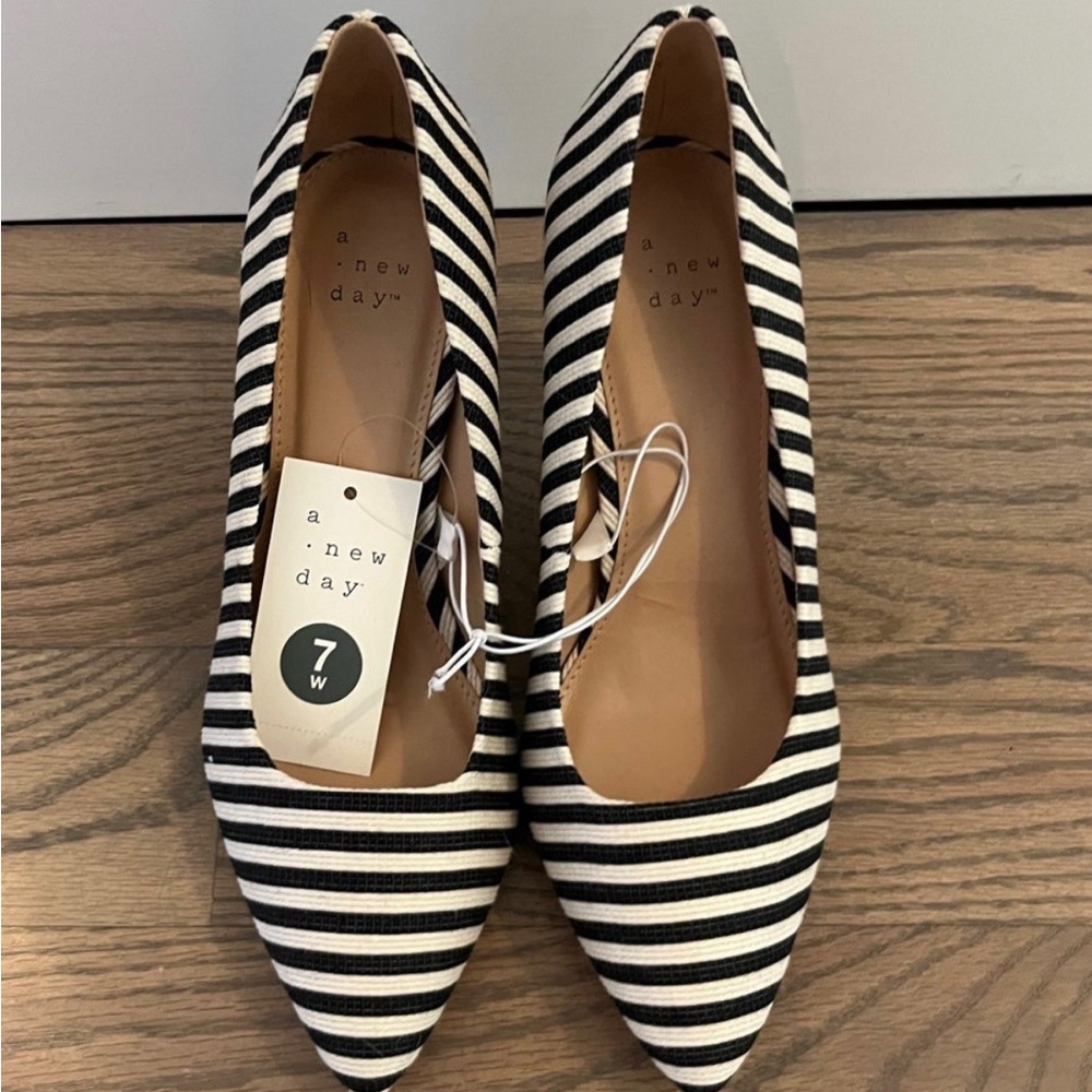 Striped Black & White Heels